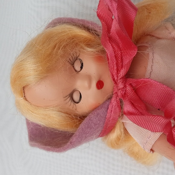Collectible Vintage Storybook Doll Plastic Sleepy Eyes Pink #3 - Picture 12 of 14